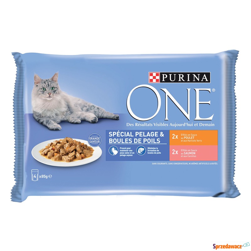 PURINA ONE, 24 x 85 g - Coat & Hairball - kurczak... - Karmy dla kotów - Zielona Góra