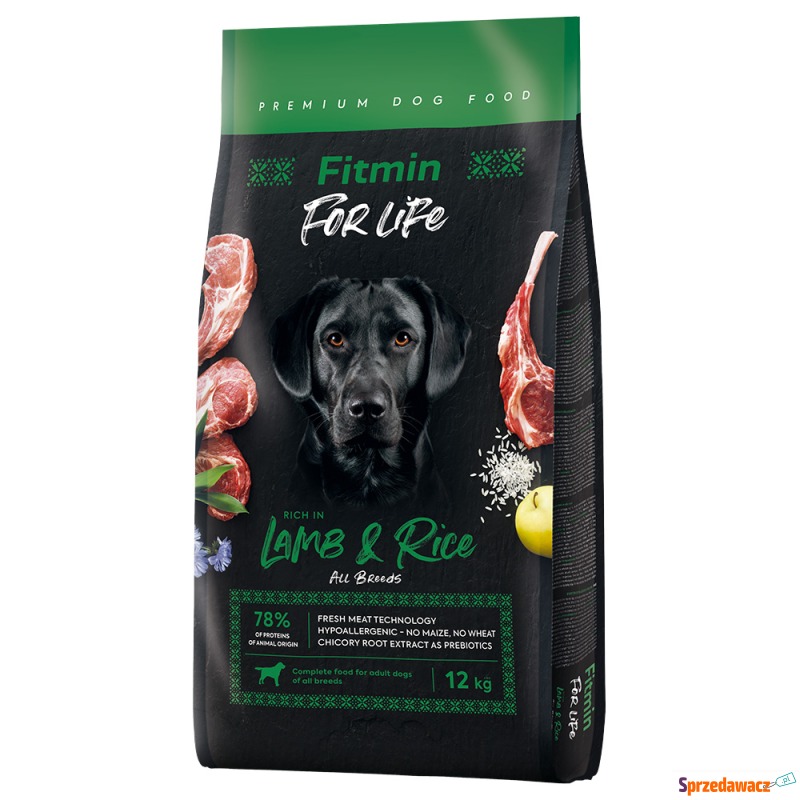 Fitmin Dog For Life, jagnięcina i ryż - 12kg - Karmy dla psów - Runowo