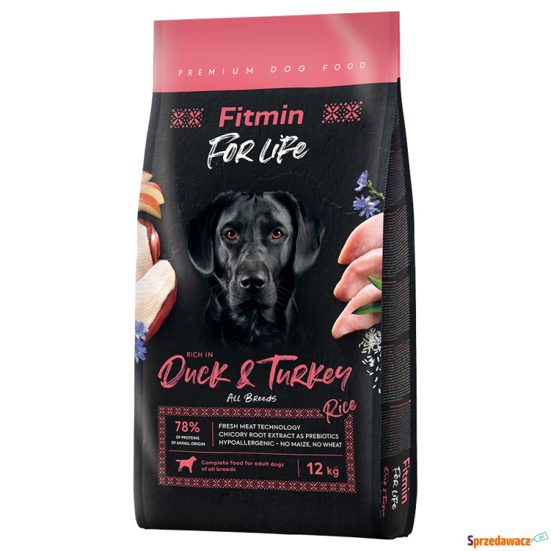 Fitmin Dog For Life, kaczka i ryż - 12 kg - Karmy dla psów - Jelenia Góra