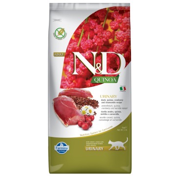 Farmina N&D Urinary Adult, kaczka z komosą ryżową, żurawiną i rumiankiem - 2 x 5 kg