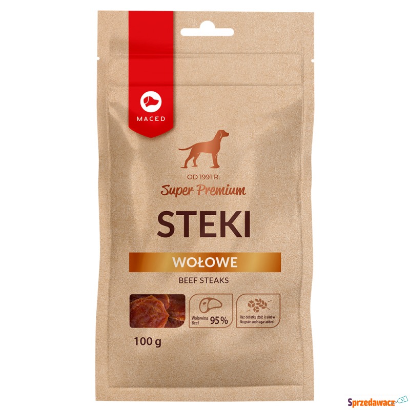 Maced Super Premium, steki wołowe - 3 x 100 g - Przysmaki dla psów - Bytom