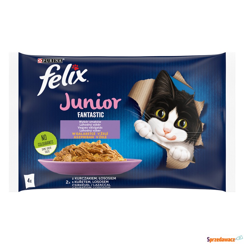 Felix Junior Fantastic, w galarecie, 4 x 85 g... - Karmy dla kotów - Kalisz