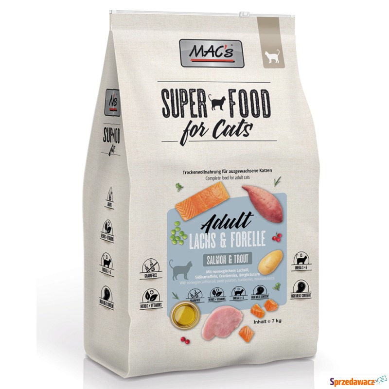 MAC's Superfood for Cats Adult, łosoś i pstrąg... - Karmy dla kotów - Bieruń