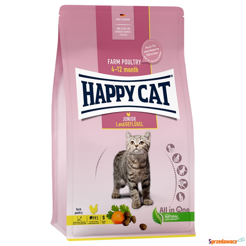 Happy Cat Supreme Junior, drób wiejski - 4 kg - Karmy dla kotów - Wodzisław Śląski