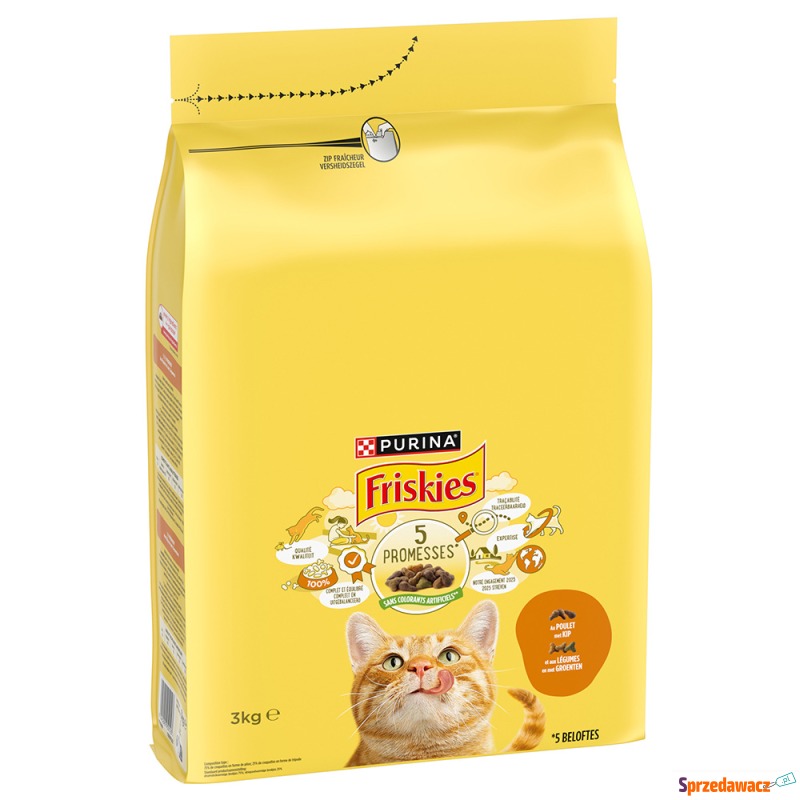 PURINA Friskies Adult, kurczak z warzywami - 3... - Karmy dla kotów - Katowice