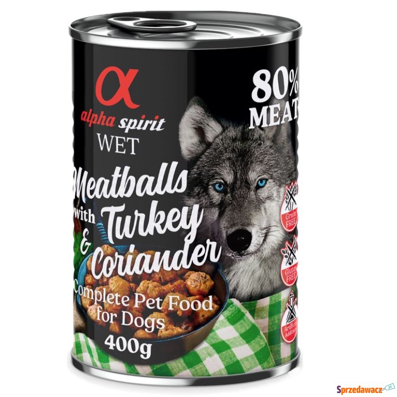 alpha spirit Dog Meatballs, 6 x 400 g - Indyk... - Karmy dla psów - Katowice