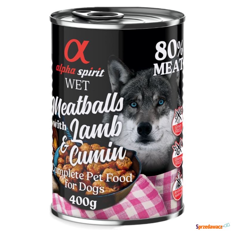 alpha spirit Dog Meatballs, 6 x 400 g - Jagni... - Karmy dla psów - Elbląg