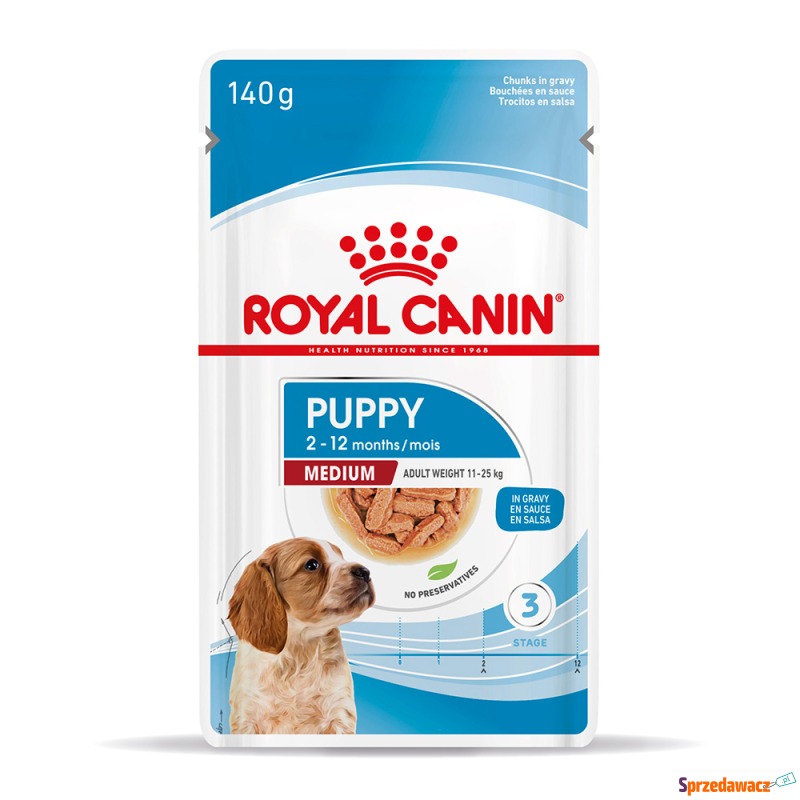 Royal Canin Medium Puppy, w sosie - 20 x 140 g - Karmy dla psów - Lubin