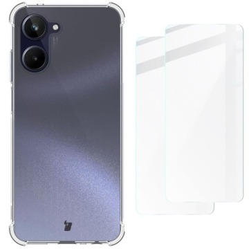 Etui + 2x szkło Bizon Case Clear Pack do Realme 10 4G, przezroczyste