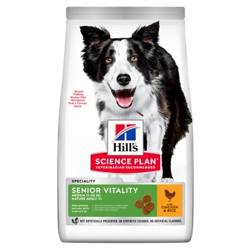 Hill's Science Plan Mature Adult Senior Vitality 7+ Medium, z kurczakiem - 14 kg