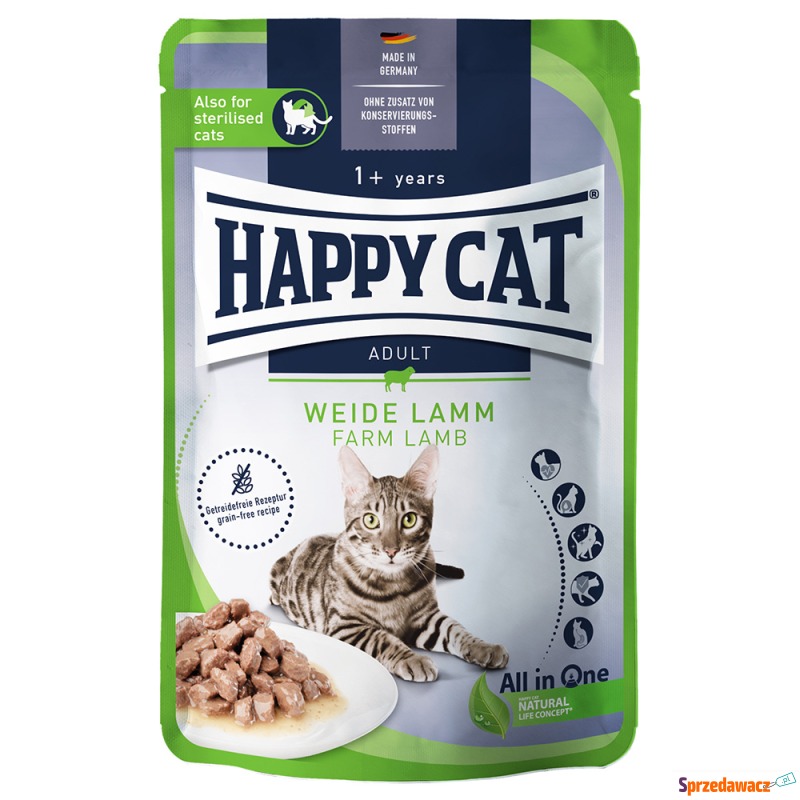 Happy Cat Pouch Meat w sosie, 24 x 85 g - Jagnięcina - Karmy dla kotów - Łódź