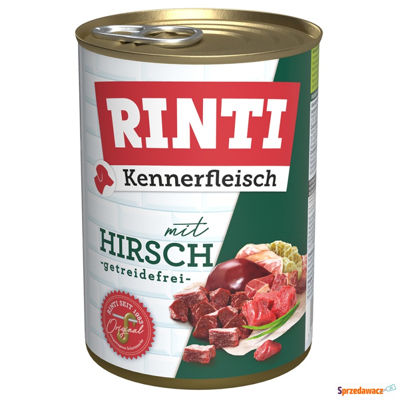 Megapakiet RINTI Kennerfleisch, 24 x 400 g - Jeleń - Karmy dla psów - Konin