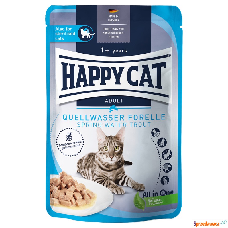 Happy Cat Pouch Meat w sosie, 24 x 85 g - Pstrąg... - Karmy dla kotów - Szczecin