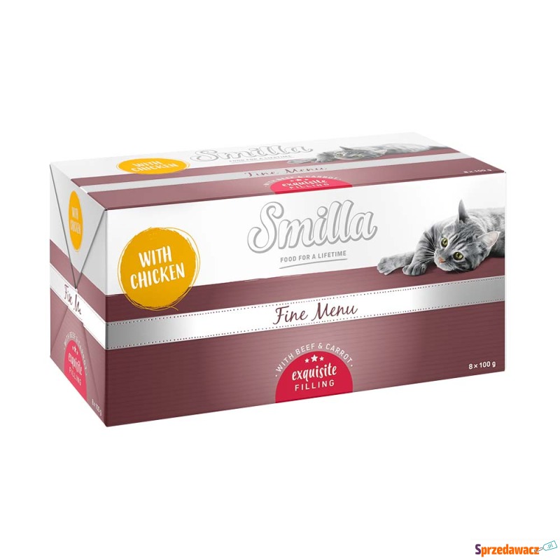 Smilla Fine Menu, z nadzieniem, 8 x 100 g - K... - Karmy dla kotów - Komorniki