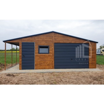 Garaż Blaszany 5,5x6m + Wiata  -  Drzwi - Okno... - Garaże i wiaty - Drawsko Pomorskie - zdjęcie 4
