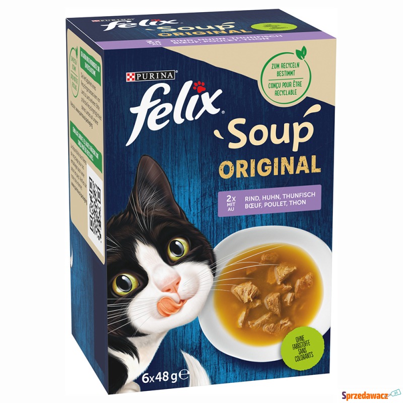 Felix Soup - Różnorodność smaków, 18 x 48 g - Przysmaki dla kotów - Tczew