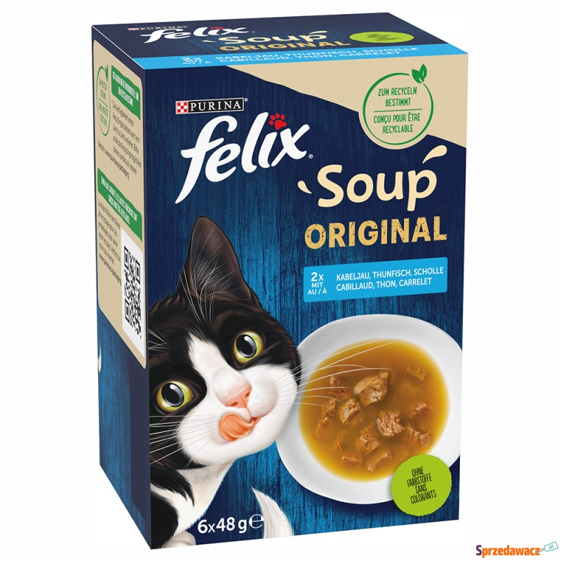 Felix Soup - Rybne smaki, 6 x 48 g - Przysmaki dla kotów - Zielona Góra