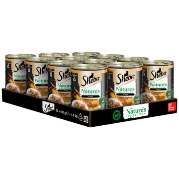 Sheba Nature's Collection, 12 x 400 g - Indyk z sercami drobiowymi, olejem rybnym oraz marchewką w p