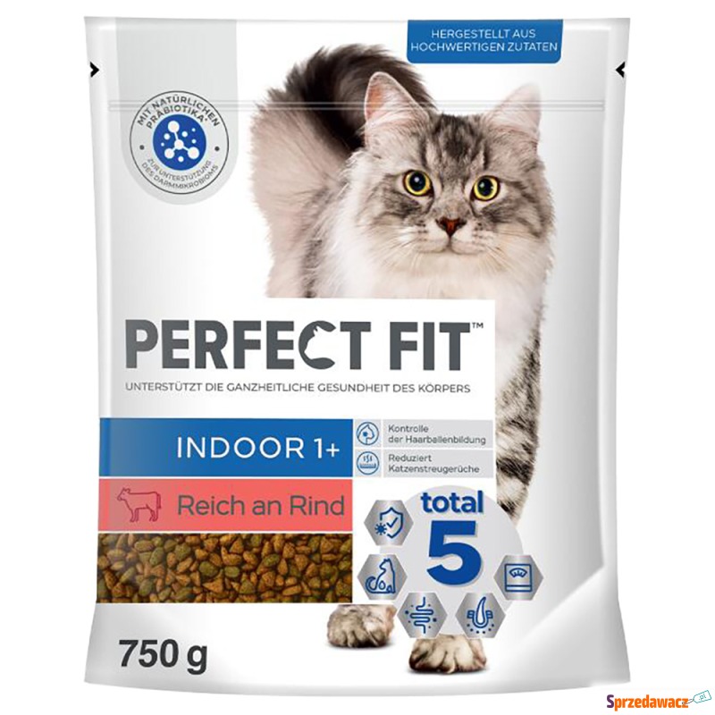 Perfect Fit Indoor 1+, z wołowiną - 6 x 750 g - Karmy dla kotów - Olsztyn