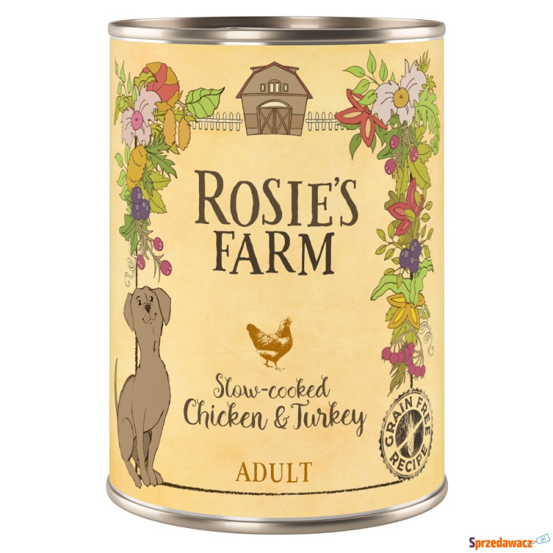 Rosie's Farm Adult, 6 x 400 g  - Kurczak i indyk - Karmy dla psów - Łódź