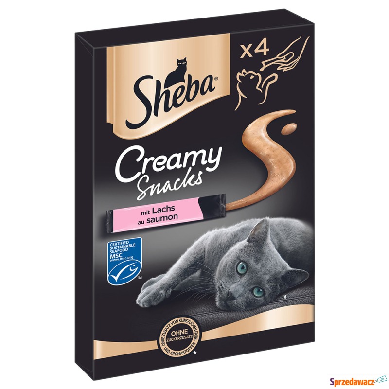 Sheba Creamy Snacks pasta dla kota - Łosoś, 4... - Przysmaki dla kotów - Szczecin