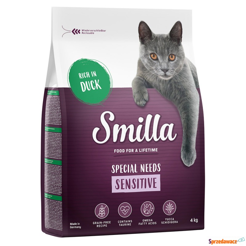 Smilla Adult Sensitive, bez zbóż, kaczka - 4 kg - Karmy dla kotów - Wałbrzych