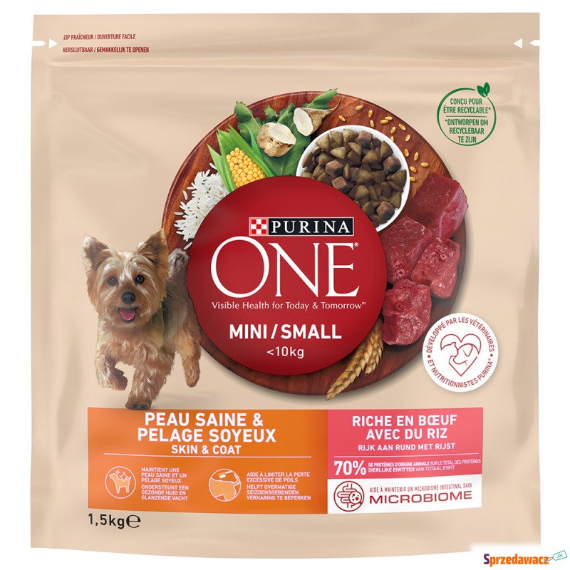 PURINA ONE Mini Skin & Coat, wołowina - 1,5 kg - Karmy dla psów - Kołobrzeg