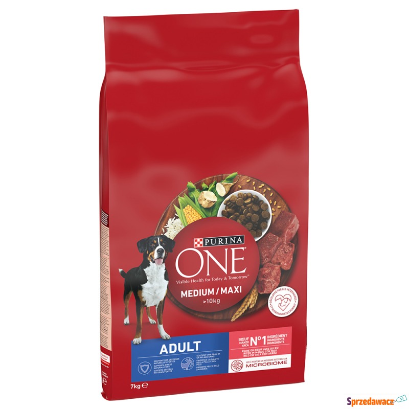 Purina ONE Medium/Maxi Adult, wołowina i ryż -... - Karmy dla psów - Tychy