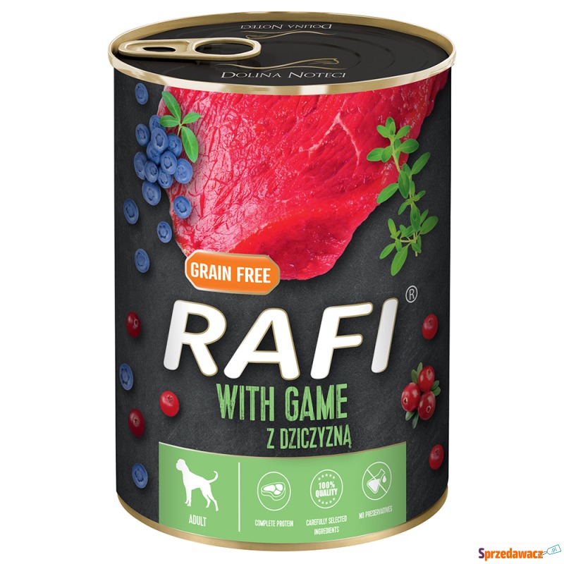 Rafi Adult, 24 x 400 g - Z dziczyzną, jagodami... - Karmy dla psów - Toruń