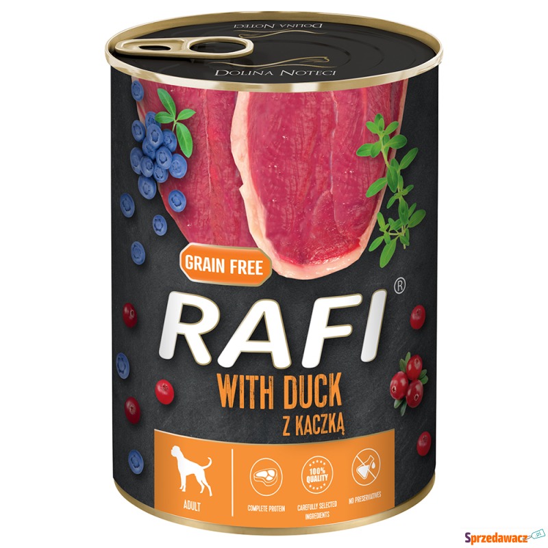 Rafi Adult, 24 x 400 g - Z kaczką, jagodami i... - Karmy dla psów - Inowrocław