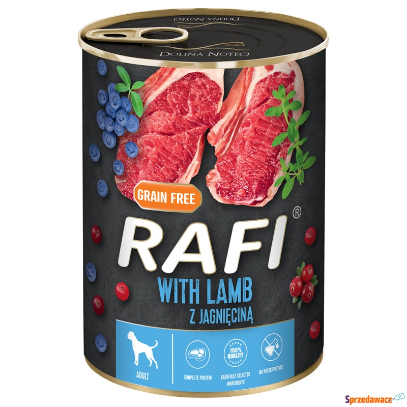 Rafi Adult, 24 x 400 g - Z jagnięciną, jagodami... - Karmy dla psów - Bytom