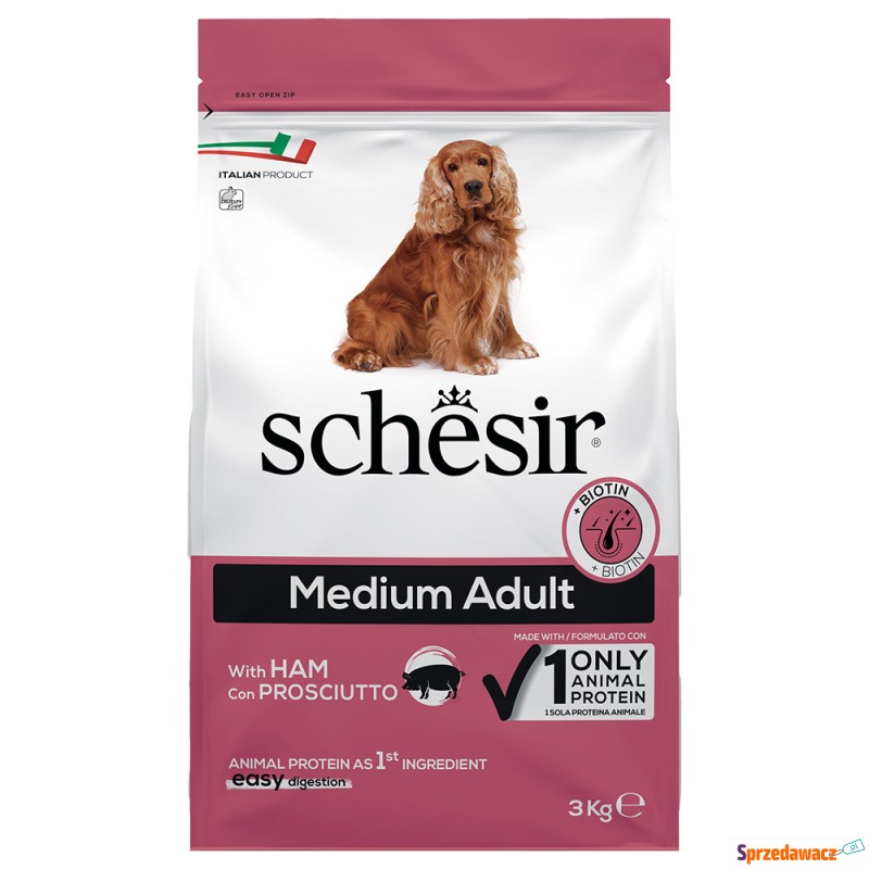 Schesir Dog Medium Adult, z szynką - 3 kg - Karmy dla psów - Siedlce