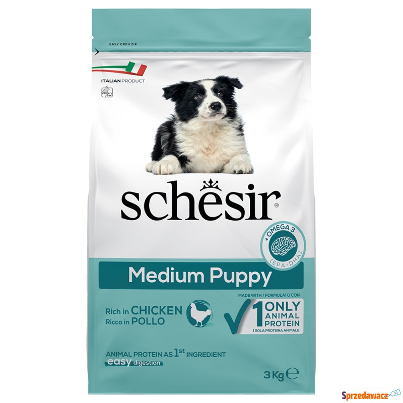 Schesir Dog Dry Medium Puppy, z kurczakiem - 2... - Karmy dla psów - Lublin