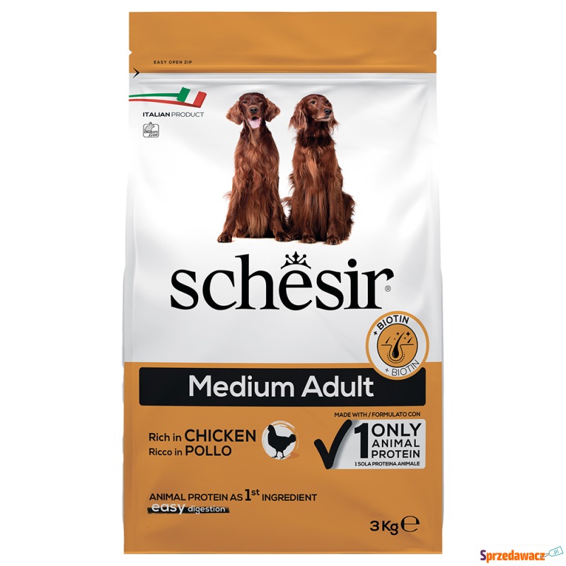 Schesir Dog Medium Adult, z kurczakiem - 3 kg - Karmy dla psów - Katowice