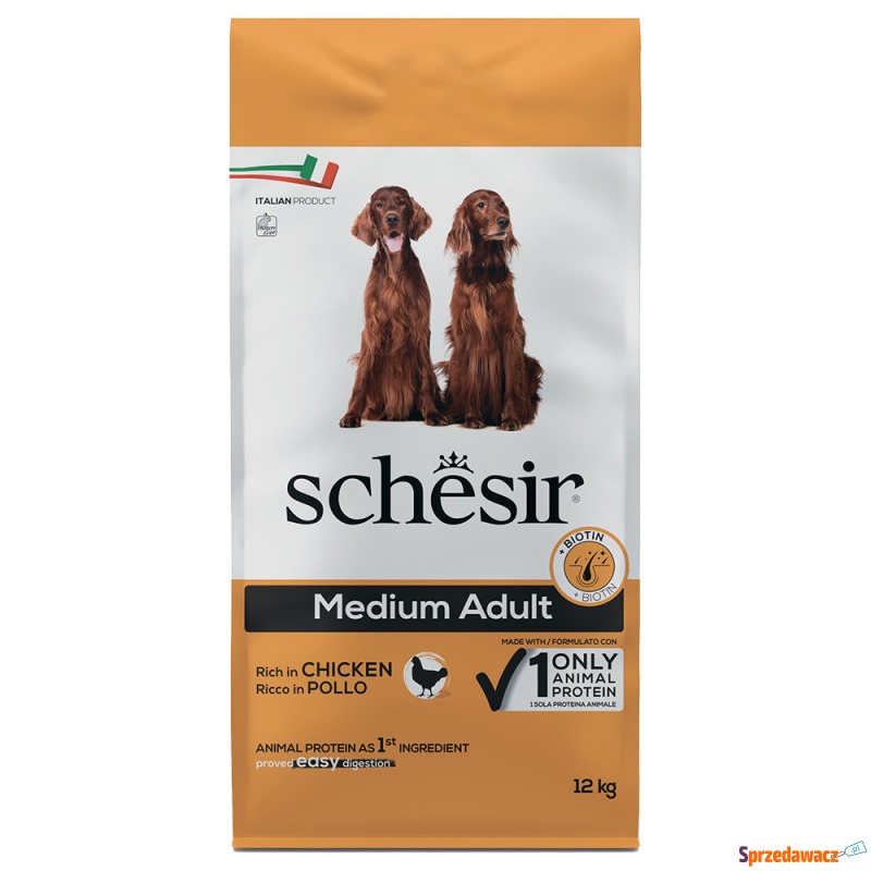 Schesir Dog Medium Adult, z kurczakiem - 2 x 12... - Karmy dla psów - Piaseczno