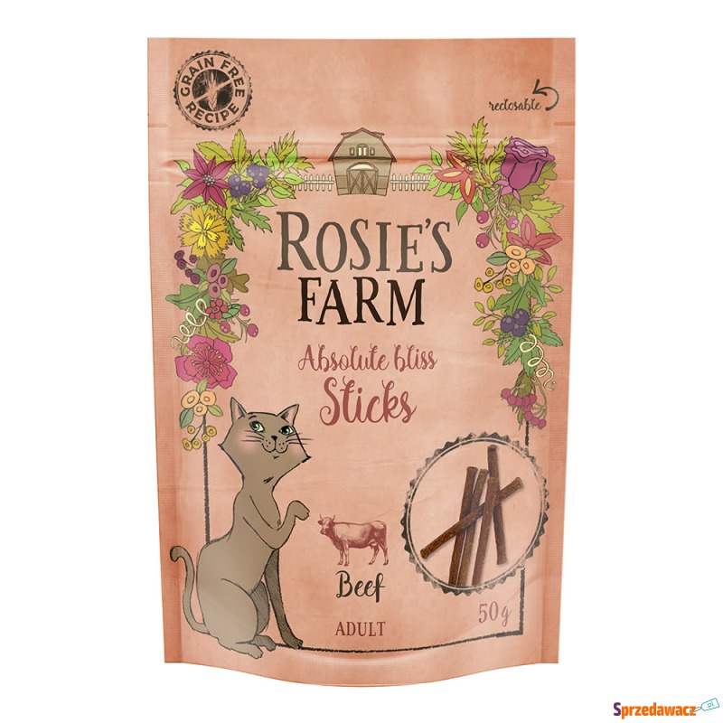 Rosie's Farm Snack "Sticks", wołowina - 3 x 50... - Przysmaki dla kotów - Ruda Śląska