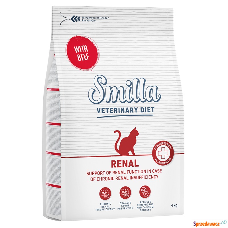 Smilla Veterinary Diet Renal, wołowina - 2 x 4... - Karmy dla kotów - Tarnowskie Góry