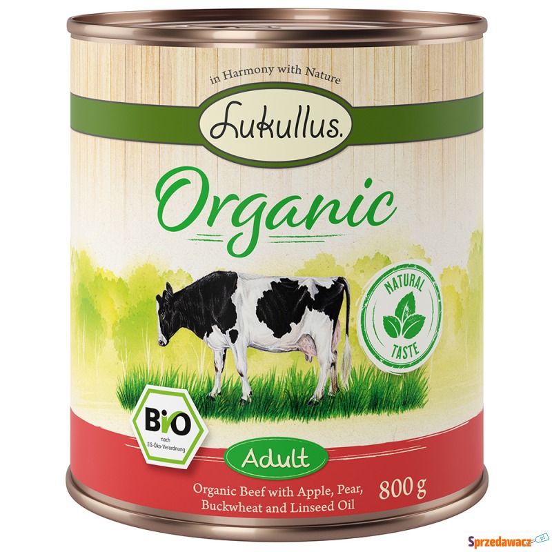 Lukullus Organic Adult, wołowina z jabłkiem (bez... - Karmy dla psów - Koszalin