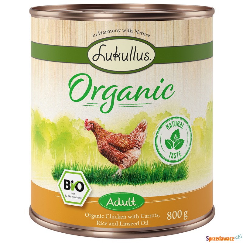 Lukullus Organic Adult, kurczak z marchewką (bez... - Karmy dla psów - Tarnowskie Góry