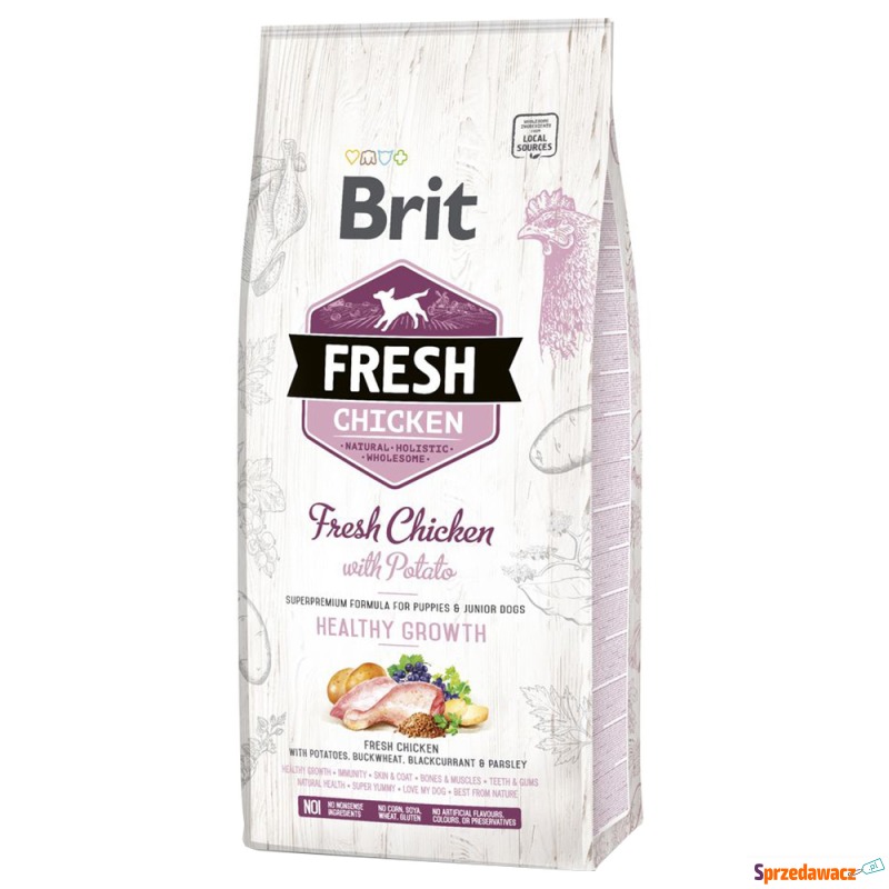 Brit Fresh Puppy Healthy Growth, kurczak z zi... - Karmy dla psów - Wodzisław Śląski