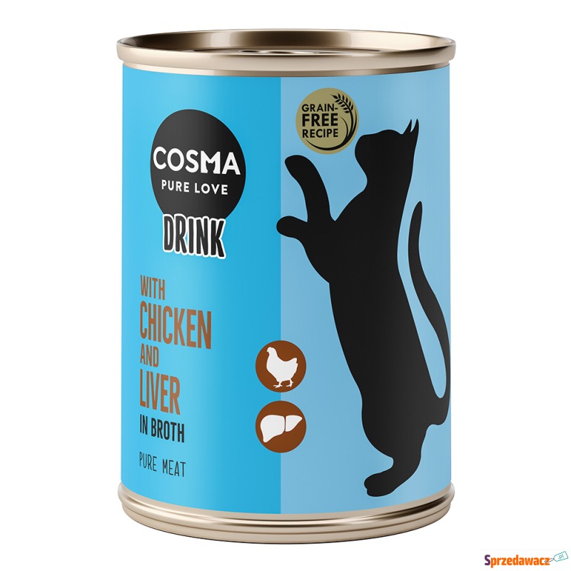 Cosma Drink, 6 x 100 g  - Kurczak i wątroba drobiowa - Karmy dla kotów - Toruń