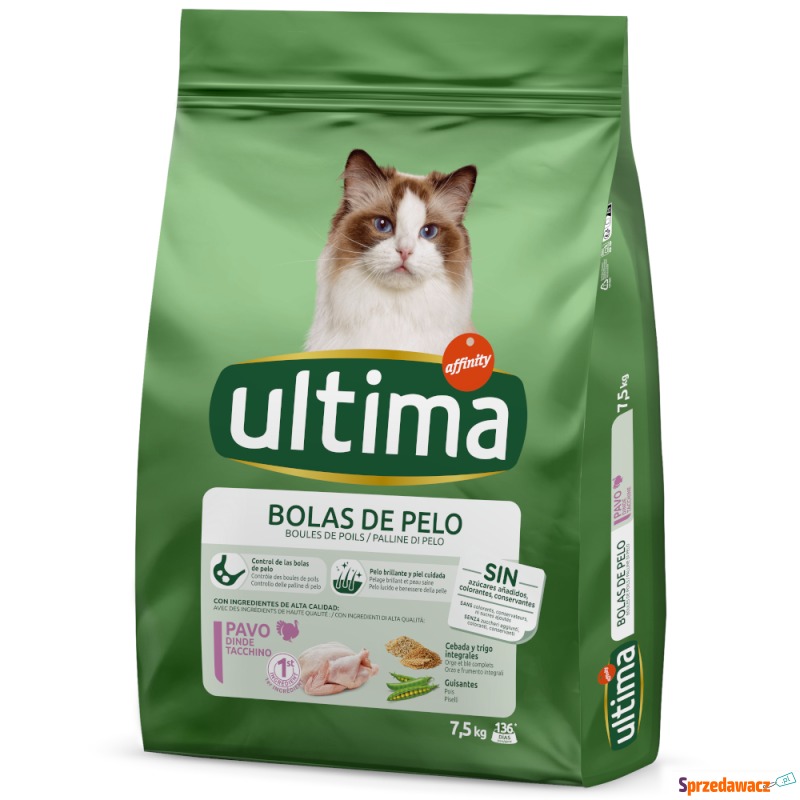 Ultima Cat Hairball, indyk i ryż - 2 x 7,5 kg - Karmy dla kotów - Olsztyn