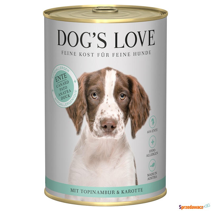 Dog´s Love Hypoallergen, 6 x 400 g - Kaczka - Karmy dla psów - Orzesze