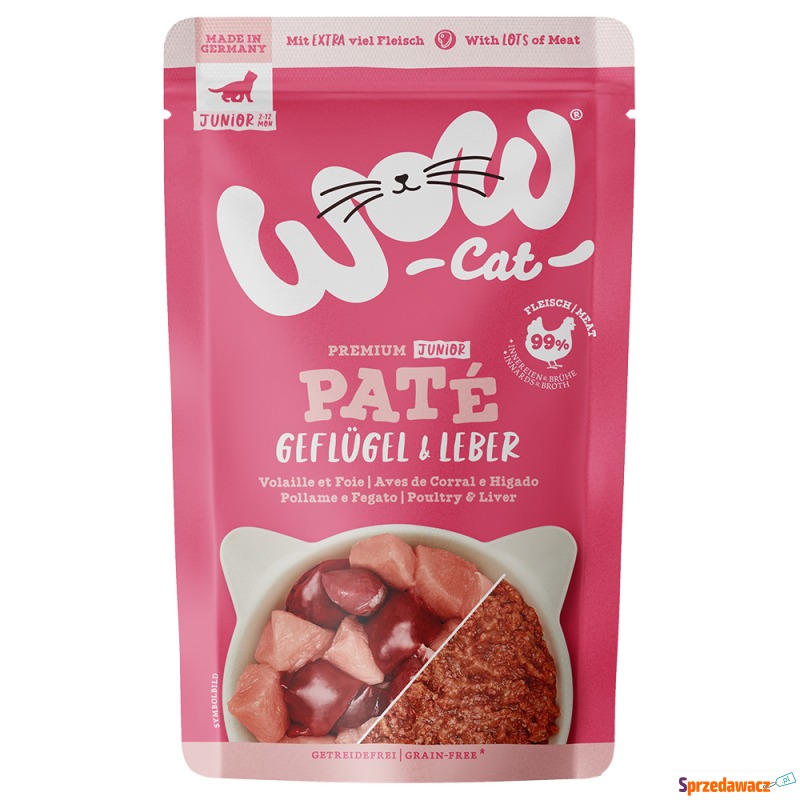 WOW Cat Junior, 12 x 125 g - Drób i wątróbki - Karmy dla kotów - Oława