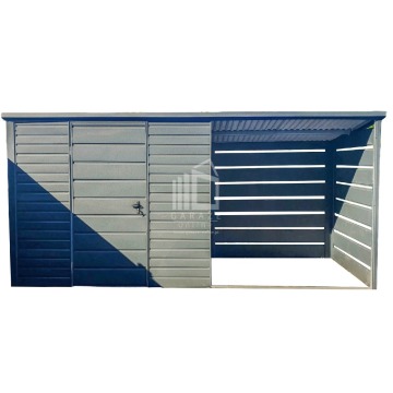 Schowek - Domek Ogrodowy - 2,5x1,5m + Wiata 2,2m Drzwi Antracyt Dach spad ID644