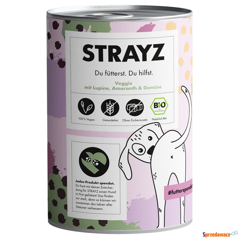 STRAYZ BIO, 6 x 400 g - Veggie z biołubinem,... - Karmy dla psów - Jelenia Góra