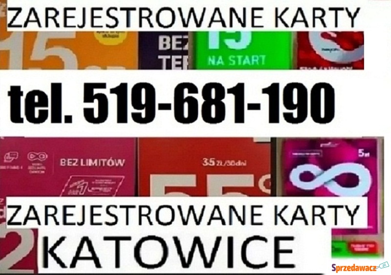 KARTY SIM zarejestrowane startery sim karta a... - Pozostały sprzęt tel... - Katowice