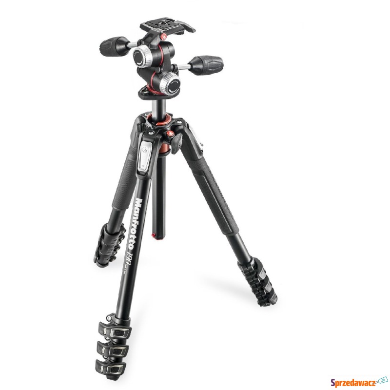 Manfrotto statyw 190XPRO4 z głowicą X-Pro 3-way - Lampy błyskowe, statywy - Bielsko-Biała