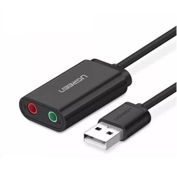 Zewnętrzna karta dźwiękowa USB UGREEN 15cm (czarny)