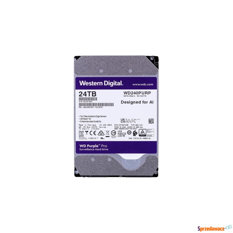 HDD WD Purple Pro 24TB SATA WD240PURP - Dyski twarde - Ełk